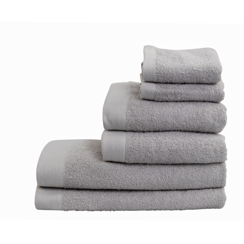 Lysegrå Håndklædepakke med 6 stk. - 100% Blødt bomuld med høj absorberingsevne - Lysegrå håndklæder fra danske By Borg