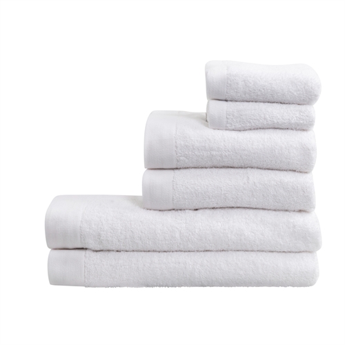 Hvid Håndklædepakke med 6 stk. - 100% Blødt bomuld med høj absorberingsevne - Hvide håndklæder fra danske By Borg