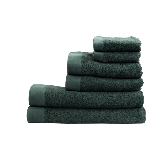 Grøn Håndklædepakke med 6 stk. - 100% Blødt bomuld med høj absorberingsevne - Mørkegrønne håndklæder fra danske By Borg