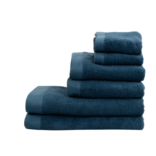 Mørkeblå Håndklædepakke med 6 stk. - 100% Blødt bomuld med høj absorberingsevne - Mørkeblå håndklæder fra danske By Borg