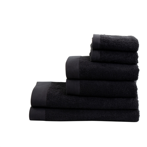 Sort Håndklædepakke med 6 stk. - 100% Blødt bomuld med høj absorberingsevne - Sorte håndklæder fra danske By Borg