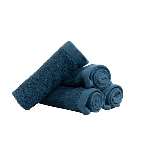 Vaskeklude 4-pak - 100% Blødt bomuld med høj absorberingsevne - 30x30 cm - Mørkeblå vaskeklude fra danske By Borg