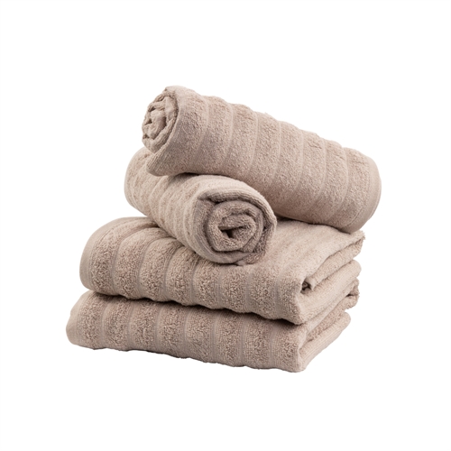 Badehåndklæder 2 stk. i 100% kæmmet bomuld - Bløde sand farvet håndklæder 70x140 cm fra Borg Living