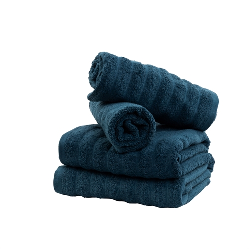 Badehåndklæder 2 stk. i 100% kæmmet bomuld - Bløde blå håndklæder 70x140 cm fra Borg Living