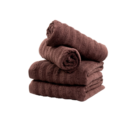 Badehåndklæder 2 stk. i 100% kæmmet bomuld - Bløde brune håndklæder 70x140 cm fra Borg Living