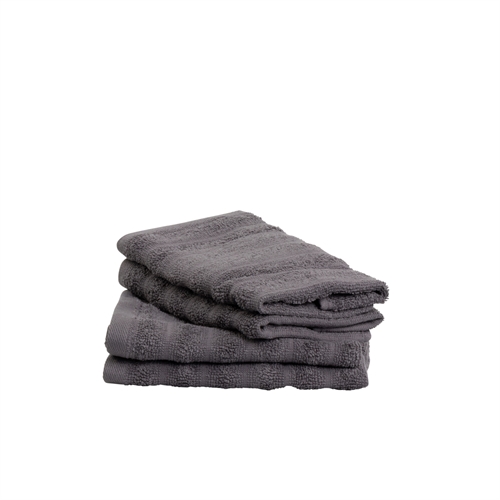 Gæstehåndklæder 2 stk. i 100% kæmmet bomuld - Bløde mørkegrå håndklæder 30x50 cm fra Borg Living