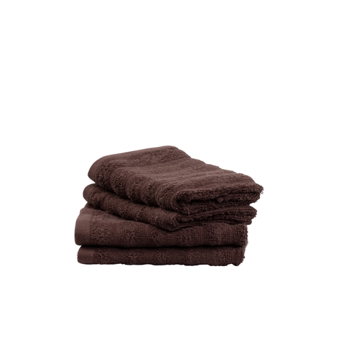 Gæstehåndklæder 2 stk. i 100% kæmmet bomuld - Bløde brune håndklæder 30x50 cm fra Borg Living