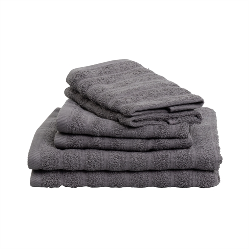 Håndklæder 2 stk. 100% kæmmet bomuld - Bløde mørkegrå håndklæder 50x100 cm fra Borg Living