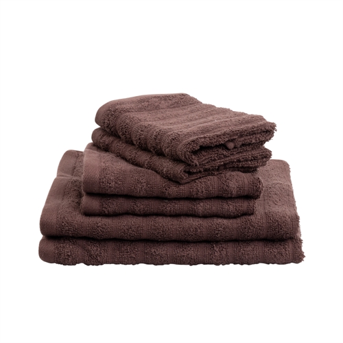 Håndklæder 2 stk. 100% kæmmet bomuld - Bløde brune håndklæder 50x100 cm fra Borg Living