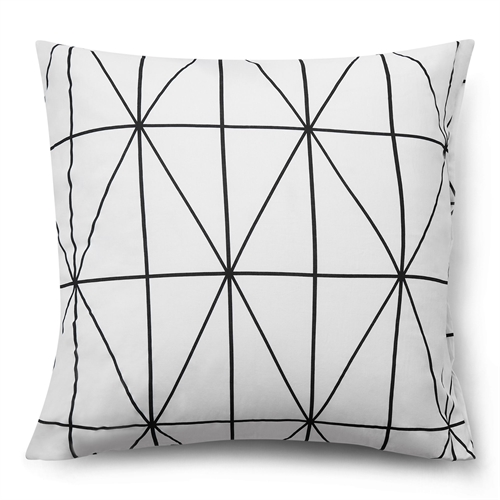  Pudebetræk 60x63 cm - 100% bomuld - Hvidt hovedpudebetræk med harlekintern - Nordstrand Home