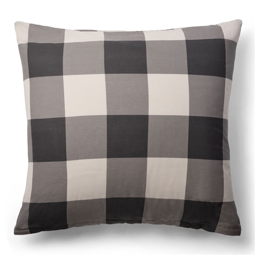  Pudebetræk 60x63 cm - 100% bomuld - Gråt ternet hovedpudebetræk - Nordstrand Home