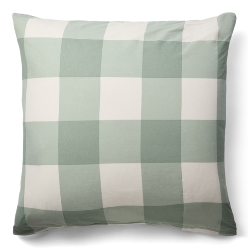  Pudebetræk 60x63 cm - 100% bomuld - Grønt hovedpudebetræk med store tern - Nordstrand Home