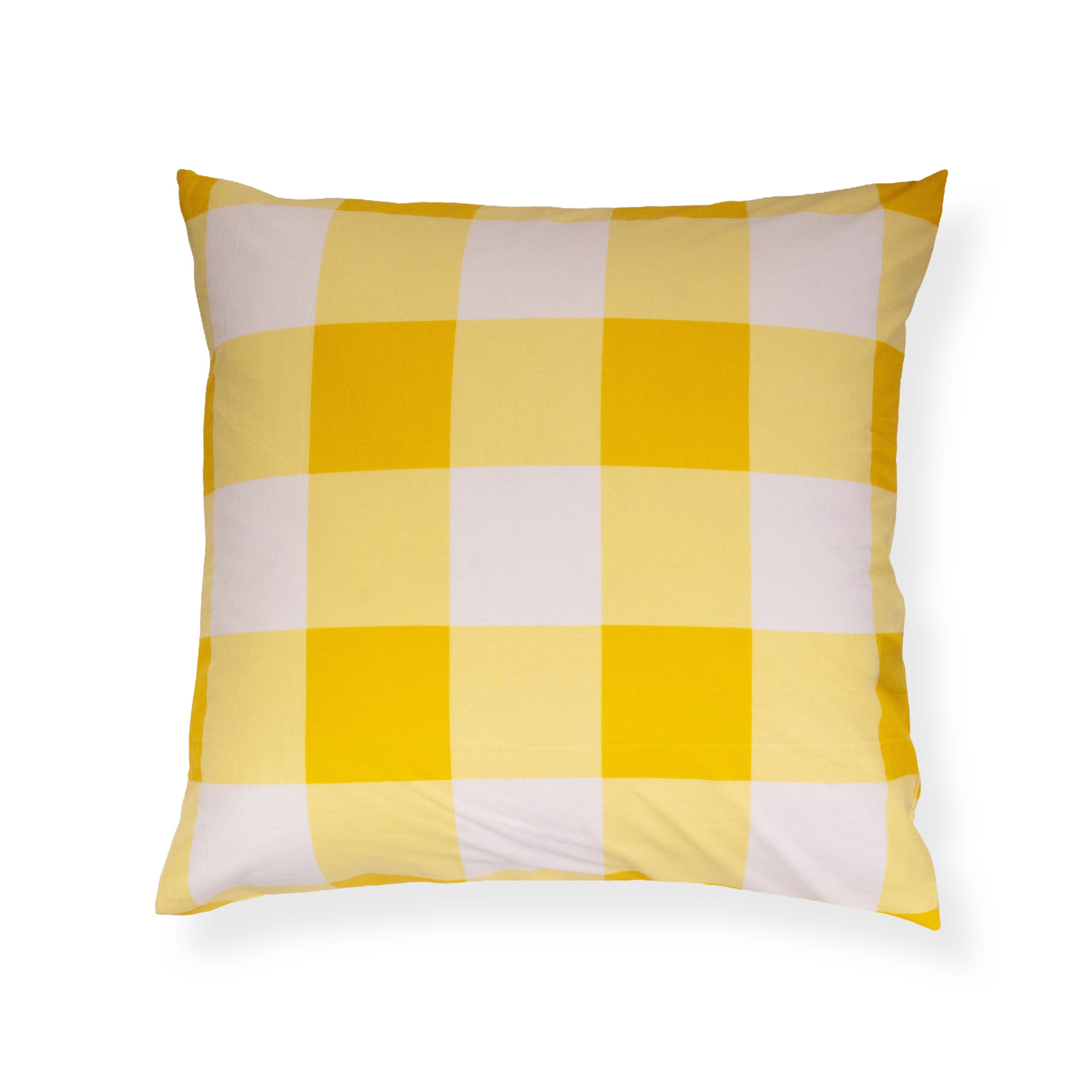 Pudebetræk 60x63 cm - 100% bomuld - Gule tern