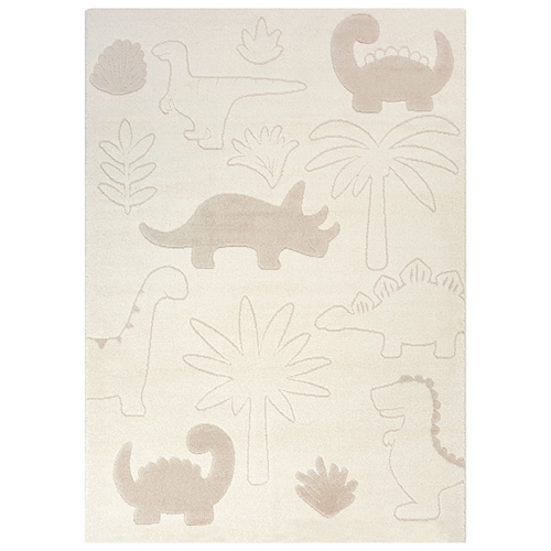 Børnegulvtæppe - 140x200 - Beige med dinosaur - Eclipse - Nordstrand Home