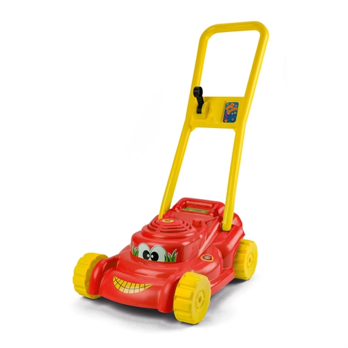 Græsslåmaskine i rødt med lyd