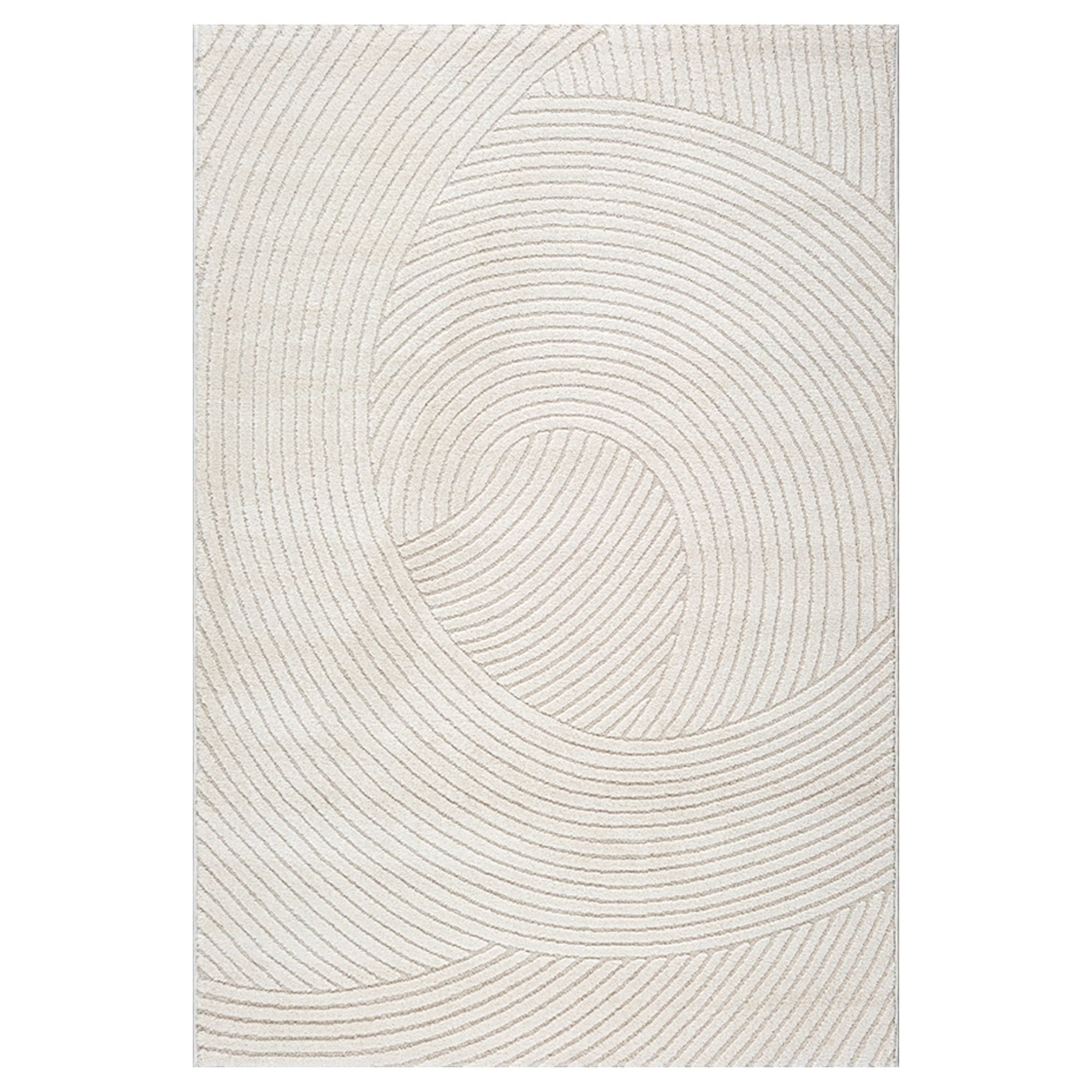 Gulvtæppe - 140x200 cm - Vævet - Cremefarvet med mønster - Elio - Nordstrand Home