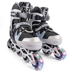 Justerbare Inliners (str. 31-34) - Sort/Grå - Fleksible Rulleskøjter til Børn