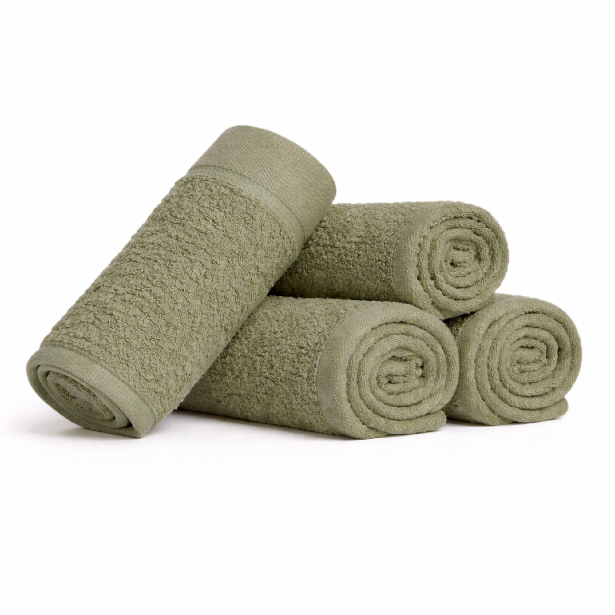 Vaskeklude 4-pak - 100% Blødt bomuld med høj absorberingsevne - 30x30 cm - Lysegrønne vaskeklude fra danske By Borg