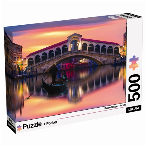 Puslespil med 500 brikker - Venedig - inkl. dobbeltsiddet plakat