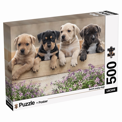 Puslespil med 500 brikker - Hunde - inkl. dobbeltsiddet plakat