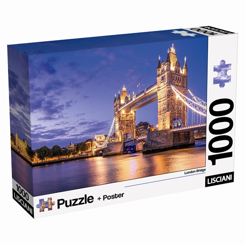 Puslespil med 1000 brikker - London Bridge - inkl. dobbeltsiddet plakat