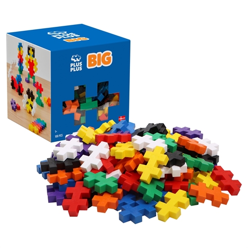 Plus-Plus BIG byggebrikker i basisfarver - 100 dele