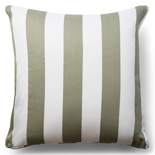 Pudebetræk i 100% blødt og lækkert bomuldssatin - 60x63 cm - Grønt og hvidt - Nordic Stripe pudebetræk fra By Night