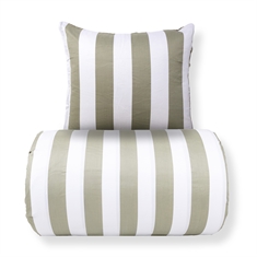 Sengetøj - 100% bomuldssatin - Nordic Stripe - Brede olivengrønne striber