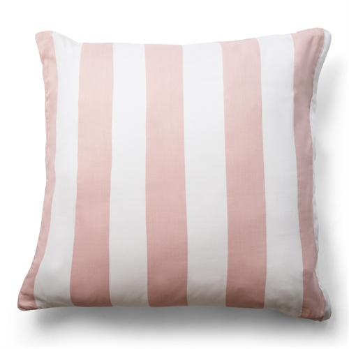 Pudebetræk i 100% blødt og lækkert bomuldssatin - 60x63 cm - Lyserødt og hvidt - Nordic Stripe pudebetræk fra By Night
