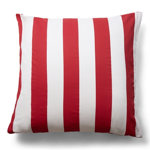 Pudebetræk i 100% blødt og lækkert bomuldssatin - 60x63 cm - Rødt og hvidt - Nordic Stripe pudebetræk fra By Night