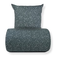 Sengetøj - 100% Bomuld - Zodiac green - Vendbart med stjerner 