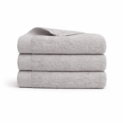 Bomulds håndklæde - 100% bomuld - Gæstehåndklæde 40x60 cm - Valmue - Lysegrå