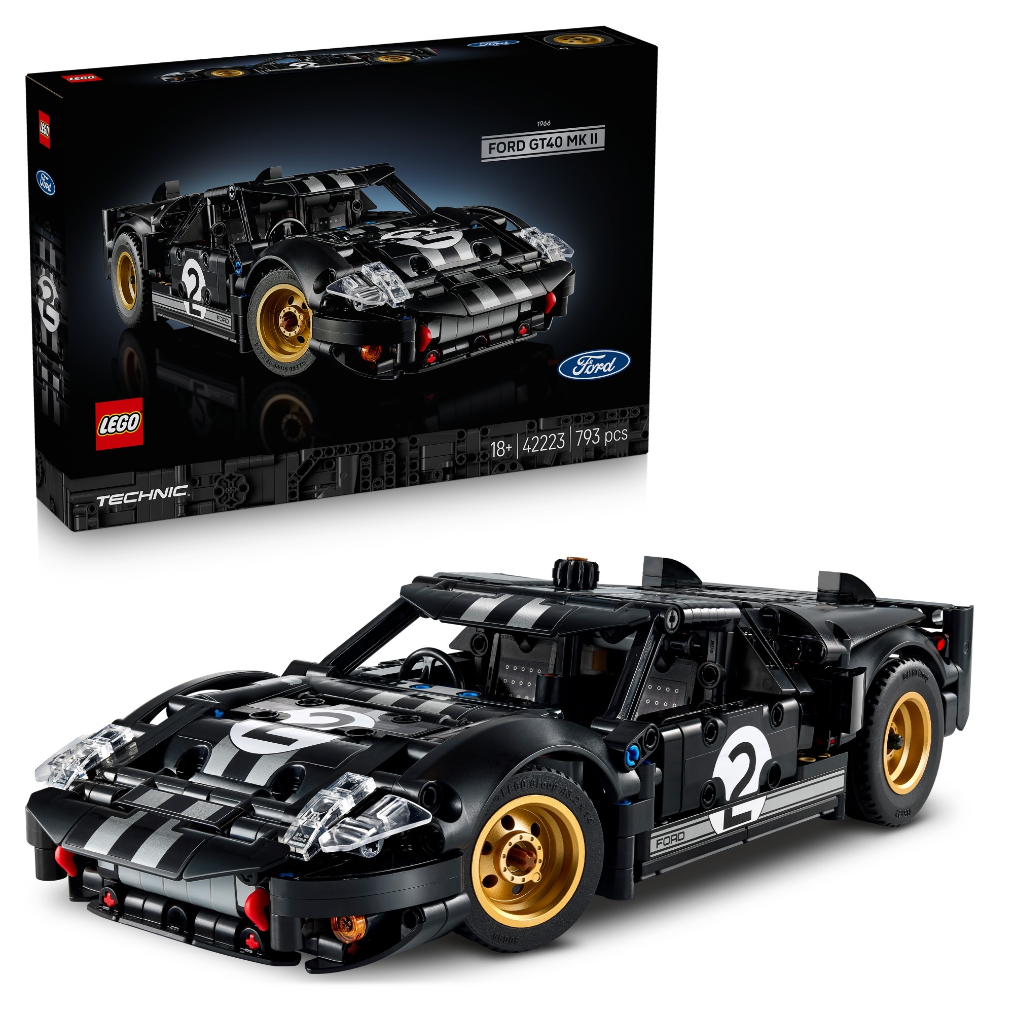 LEGO® Technic 42223 1966 Ford GT40 MKII-racerbil - 793 Dele (18+år)