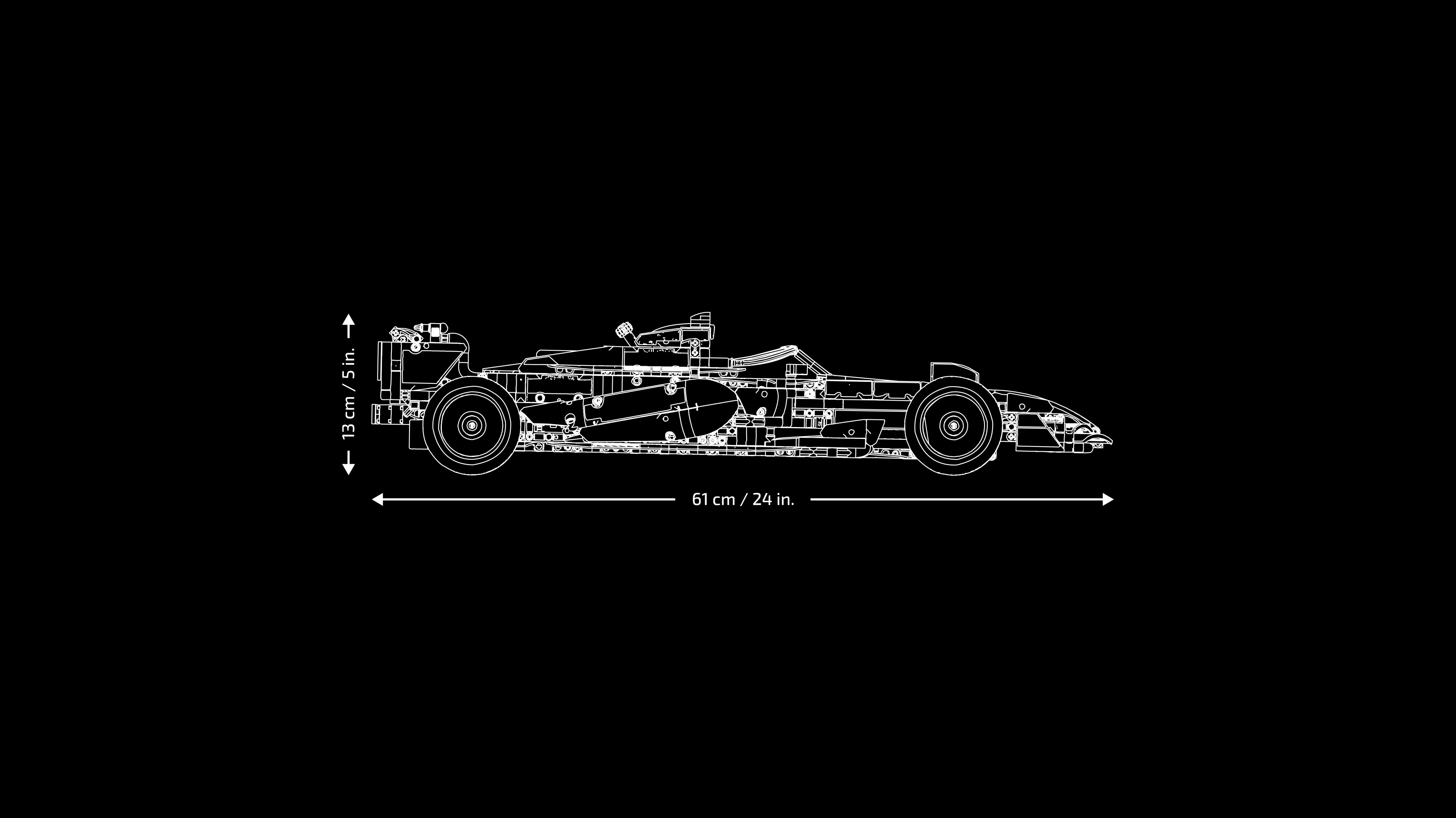LEGO Technic McLaren MCL39 F1-bil 42228 mål og størrelse