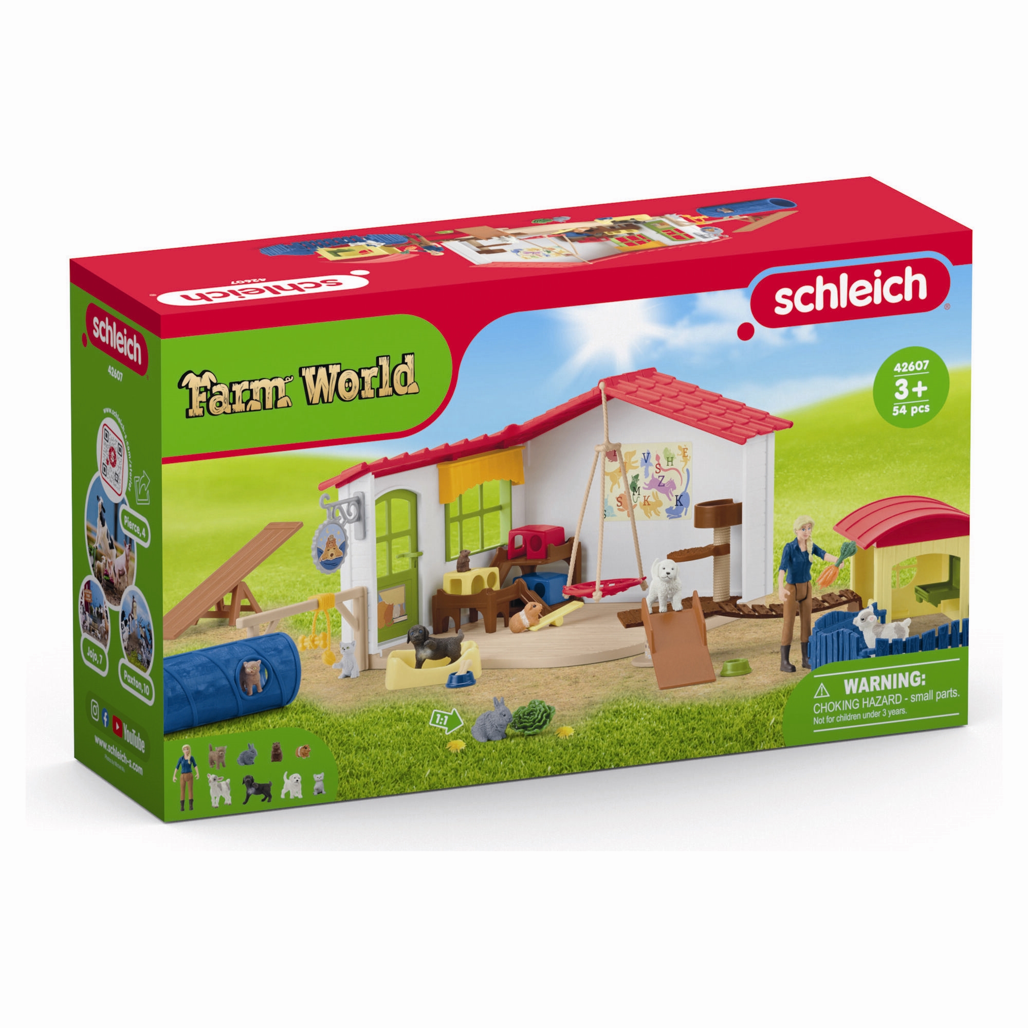 Schleich Farm World Legesæt - 3+år, 54 Dele - Kæledyrshotel