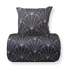 Sengetøj - Bomuldssatin - Vendbart gråt Hexagon print