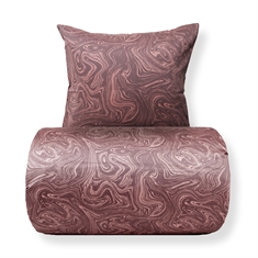 Sengetøj - Bomuldssatin - Mørk rosa marble print