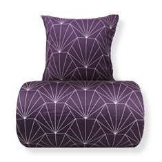 Sengetøj - Bomuldssatin - Vendbart blomme Hexagon print