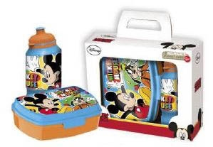 Disney madkasse med drikkedunk - madkassesæt i 2 dele til børn - Mickey og Fedtmule
