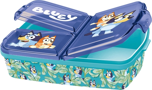 Bluey madkasse - Bluey og Bingo børnemadkasse med 3 rum - Madkasse til børn