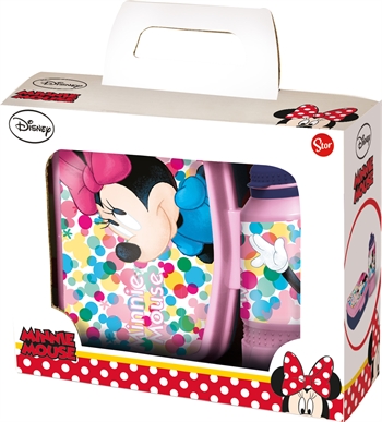 Minnie Mouse madkasse med drikkedunk - madkassesæt i 2 dele - Disney