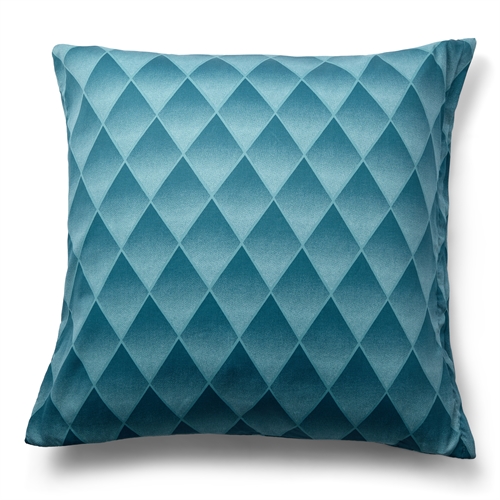 Pudebetræk i 100% blødt og lækkert bomuldssatin - 60x63 cm - Harlekinmønster i en flot blå farve - Pudebetræk fra By Night