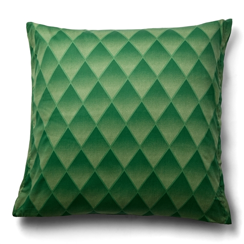 Pudebetræk i 100% blødt og lækkert bomuldssatin - 60x63 cm - Harlekinmønster i en flot grøn farve - Pudebetræk fra By Night
