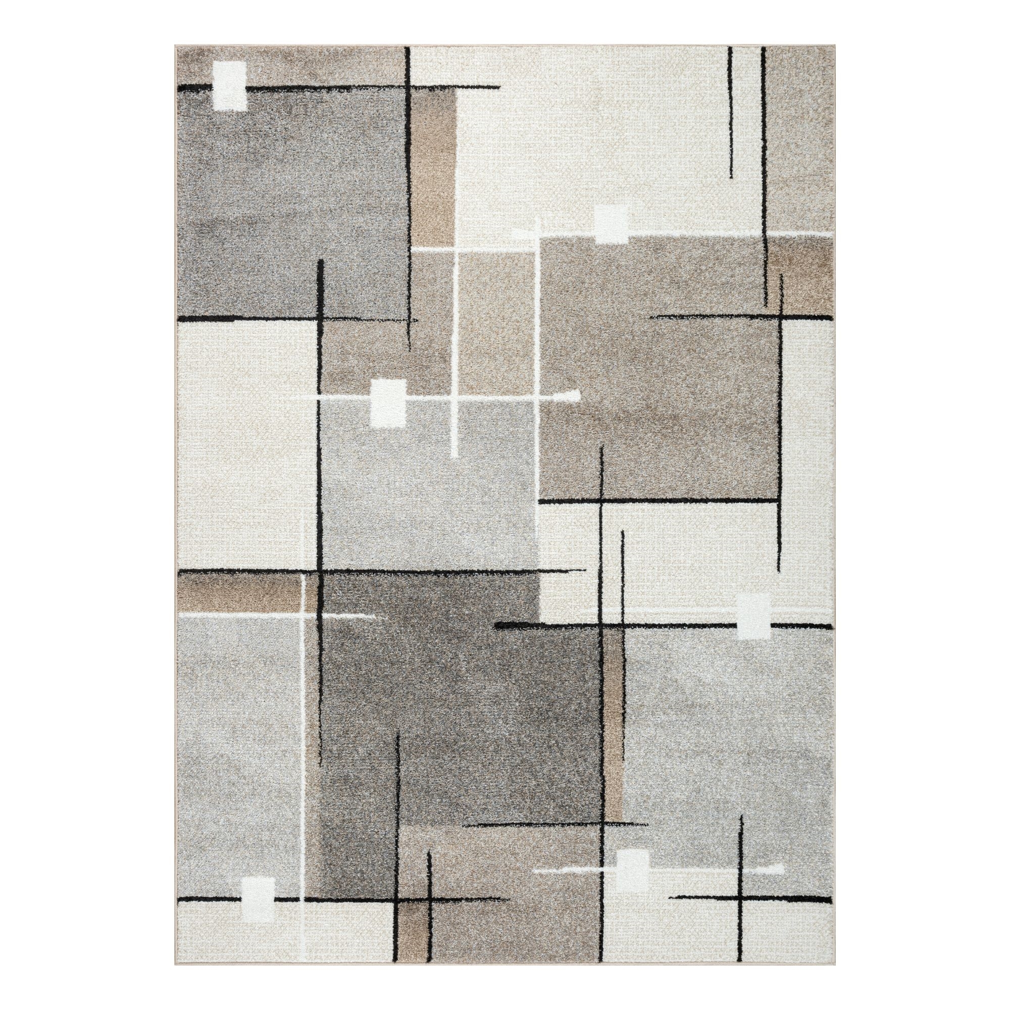 Gulvtæppe - 140x200 cm - Beige med mønster - Thales - Nordstrand Home