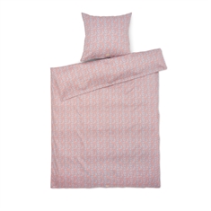 JUNA sengetøj - 100% økologisk bomuldssatin - Pleasantly blå med rosa blomster