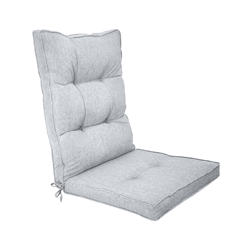 Eksklusiv havehynde til positionsstol - Ekstra blød 7 cm tyk luksus havehynde til høj stoleryg - Moderne button design grå stolehynde - UV beskyttet Nordstrand Home hynde