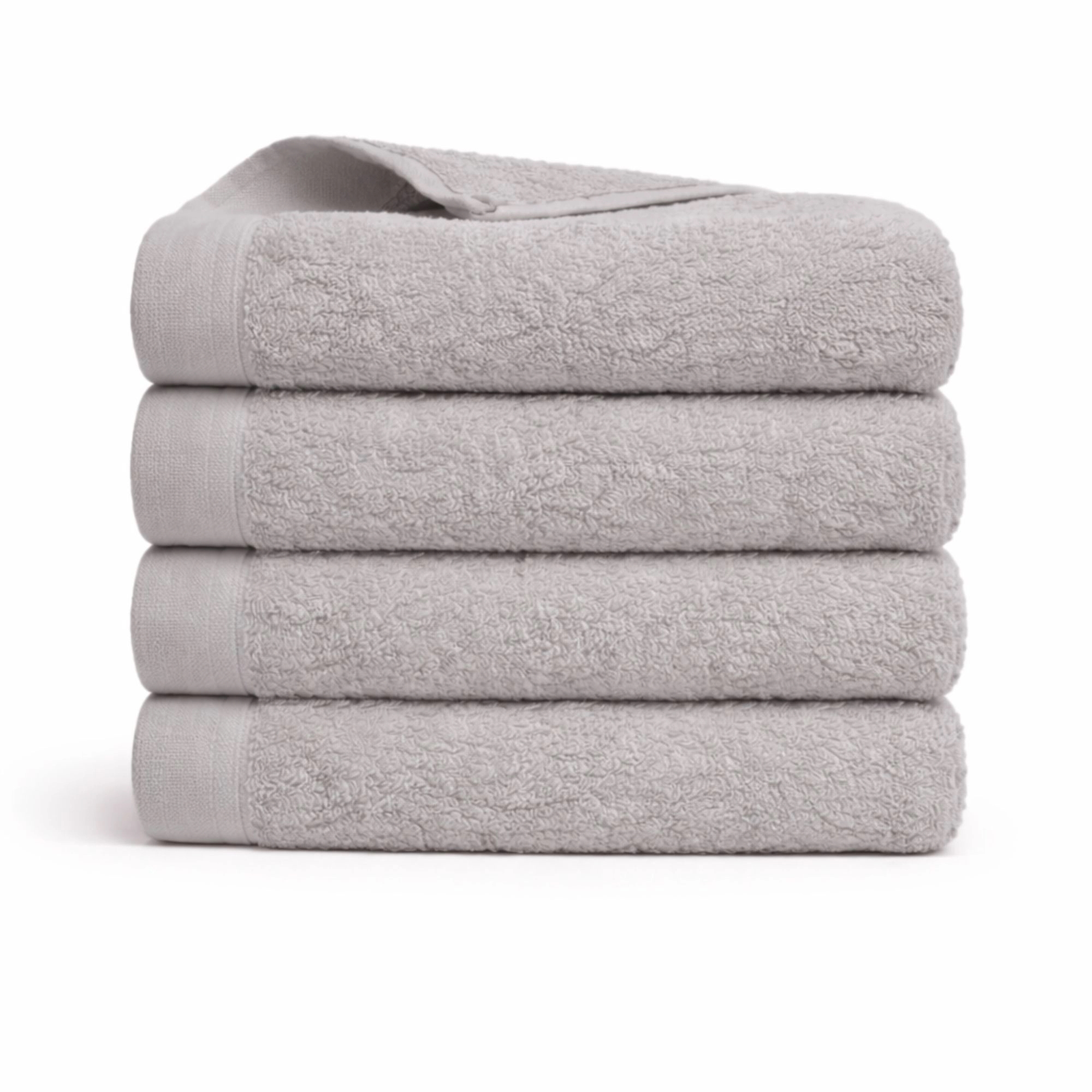 Bomulds håndklæde - 100% bomuld - Badehåndklæde 70x140 cm - Valmue - Lysegrå