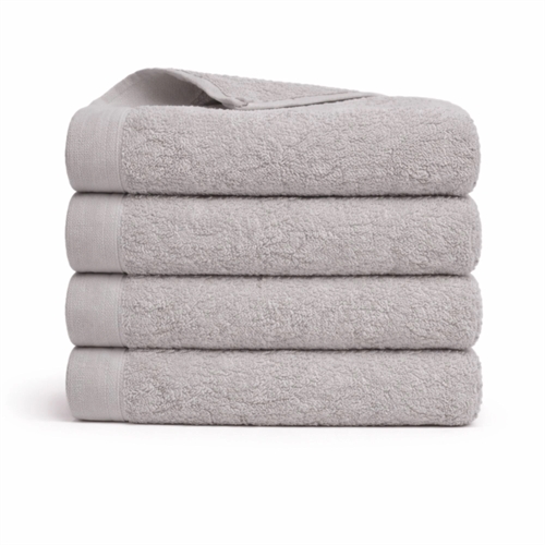 Bomulds håndklæde - 100% bomuld - Badehåndklæde 70x140 cm - Valmue - Lysegrå