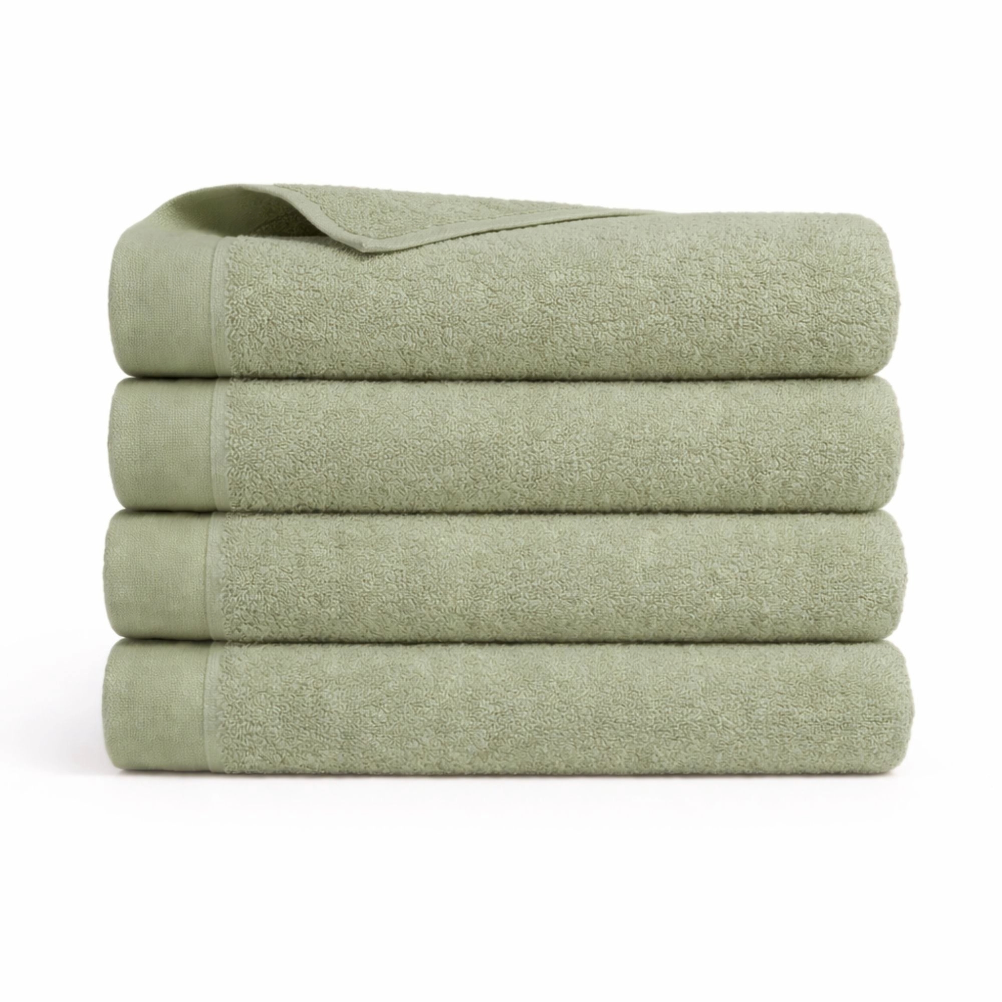 Bomulds håndklæde - 100% bomuld - Badehåndklæde 70x140 cm - Valmue - Lysegrøn