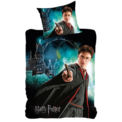 Harry Potter Sengetøj 150x210 cm - Selvlysende sengetøj med harry potter - 2 i 1 design - 100% bomuld